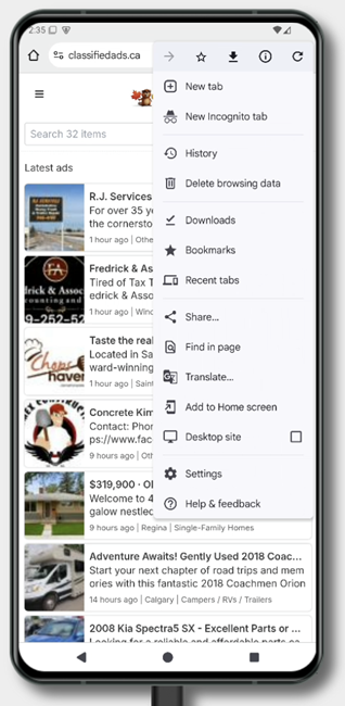 Screenshot showing the three-dot menu icon in the top right corner of Chrome.