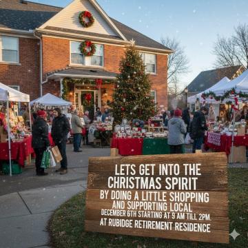CHRISTMAS BAZAAR AT RUBIDGE RETIREMENT- FREE ADMISSION